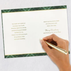 Hallmark You're The Best Wish Christmas Card For Mom And Dad -Hallmark Gift Shop Green Tartan Plaid Gift Mom and Dad Christmas Card 699XZH7111 07