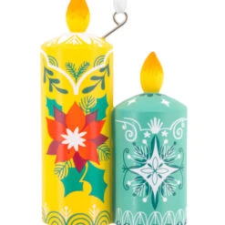 Festive Candles Hallmark Ornament -Hallmark Gift Shop Green Yellow Spanish Candles Christmas Ornament 1HAJ2193 06