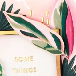 Hallmark Meant To Be Anniversary Card -Hallmark Gift Shop Green and Pink Tropical Leaves Anniversary Card 959LAD4400 04