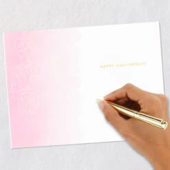 Hallmark Meant To Be Anniversary Card -Hallmark Gift Shop Green and Pink Tropical Leaves Anniversary Card 959LAD4400 06