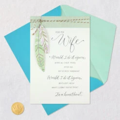 Hallmark You Are Important And Loved Birthday Card For Wife -Hallmark Gift Shop Green and White Leaves Birthday Card 759FBD4955 06