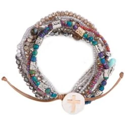 Grey Your Journey Layered Prayer Bracelet