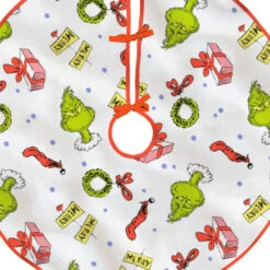Dr. Seuss's How The Grinch Stole Christmas!™ Fabric Hallmark Tree Skirt, 48" -Hallmark Gift Shop Grinch Christmas Tree Skirt 3HCM4647 06