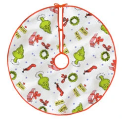 Dr. Seuss's How The Grinch Stole Christmas!™ Fabric Hallmark Tree Skirt, 48" -Hallmark Gift Shop Grinch Christmas Tree Skirt 3HCM4647 07