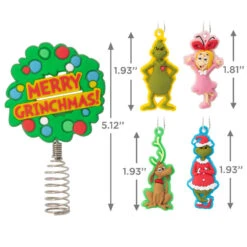 Mini Dr. Seuss's How The Grinch Stole Christmas!™ Hallmark Tree Topper And Ornaments, Set Of 5 -Hallmark Gift Shop Grinch Christmas Tree Topper and Ornaments 3HCM2929 04