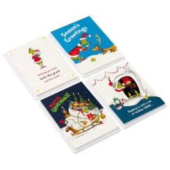 Hallmark Dr. Seuss Grinch Assorted Boxed Christmas Cards, Pack Of 24