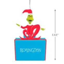 Hallmark Dr. Seuss's How The Grinch Stole Christmas!™ On Present Personalized Ornament, Custom Text -Hallmark Gift Shop Grinch on Present Personalized Ornament 1QHE2206B3 04