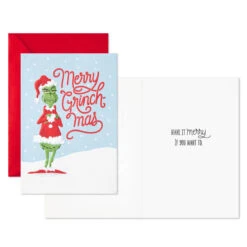 Hallmark Dr. Seuss's How The Grinch Stole Christmas!™ Merry Grinch-mas Boxed Christmas Cards, Pack Of 16 -Hallmark Gift Shop Grinchy Wishes Boxed Christmas Cards 1XPX2562 03