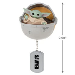 Hallmark Star Wars: The Mandalorian™ Grogu™ In Hovering Pram Personalized Ornament -Hallmark Gift Shop Grogu in Hovering Pram Personalized Christmas Ornament 2499QHE2201B1 03