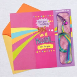 Hallmark You Stand Out Birthday Card With Hair Clip And Extensions -Hallmark Gift Shop Groovy Birthday Card With Hair Extensions for Kids 759HFI1415 03