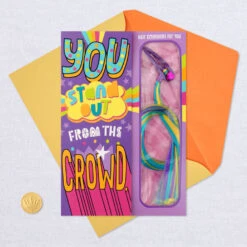 Hallmark You Stand Out Birthday Card With Hair Clip And Extensions -Hallmark Gift Shop Groovy Birthday Card With Hair Extensions for Kids 759HFI1415 06