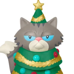 Hallmark Festive Feline Ornament -Hallmark Gift Shop Grumpy Cat Dressed as Tree Keepsake Ornament 5QGO2525 06