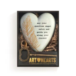 Demdaco Guardian Angel Art Heart With Key Stand -Hallmark Gift Shop Guardian Angel Heart Sculpture With Key 1003480431 04