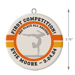 Gymnastics Ceramic Circle Personalized Ornament -Hallmark Gift Shop Gymnastics Ceramic Circle Personalized Ornament 1999QHE1711B112 03