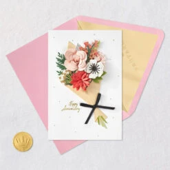 Hallmark You're The Best Thing That's Happened To Me Romantic Anniversary Card -Hallmark Gift Shop HandTied Flower Bouquet Romantic Anniversary Card 1059LAD2921 05