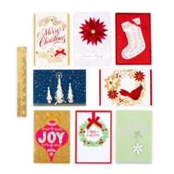 Hallmark Handcrafted Holidays Assorted Christmas Cards In Designed Box, Pack Of 24 -Hallmark Gift Shop Handmade Christmas Card Assortment in Designed Box 1XPX1975 03