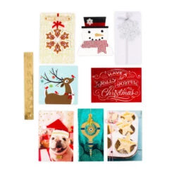 Hallmark Handcrafted Holidays Assorted Christmas Cards In Designed Box, Pack Of 24 -Hallmark Gift Shop Handmade Christmas Card Assortment in Designed Box 1XPX1975 04
