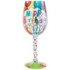 Lolita Happy Birthday Balloons And Streamers Handpainted Wine Glass, 15 Oz. -Hallmark Gift Shop Happy Birthday Balloons and Streamers Painted Wine Glass 6009211 01