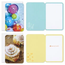 Hallmark Mini Colorful Smiles Assorted Multi-Occasion Cards, Pack Of 6 -Hallmark Gift Shop Happy Illustrations Mini Cards Pack 3JBC1007 06