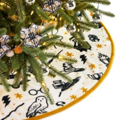 Harry Potter™ Fabric Hallmark Tree Skirt, 48" -Hallmark Gift Shop Harry Potter Symbols Christmas Tree Skirt 3HCM4875 02