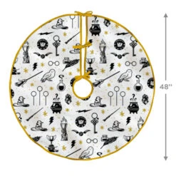 Harry Potter™ Fabric Hallmark Tree Skirt, 48" -Hallmark Gift Shop Harry Potter Symbols Christmas Tree Skirt 3HCM4875 04