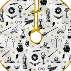 Harry Potter™ Fabric Hallmark Tree Skirt, 48" -Hallmark Gift Shop Harry Potter Symbols Christmas Tree Skirt 3HCM4875 06