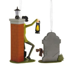 Disney The Haunted Mansion Caretaker And Dog Hallmark Ornaments, Set Of 2 -Hallmark Gift Shop Haunted Mansion Caretaker Dog Christmas Ornaments 3HCM4140 08