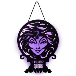 Hallmark Disney The Haunted Mansion Madam Leota Lighted Hanging Sign, 11x16 -Hallmark Gift Shop Haunted Mansion Madame Leota Metal Sign With Light 1HGN1503 04