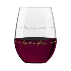 Have A Glass Have A Seat Stemless Wine Glass, 16 Oz. -Hallmark Gift Shop Have a Glass Have a Seat Stemless Wine Glass PWSUG002 03