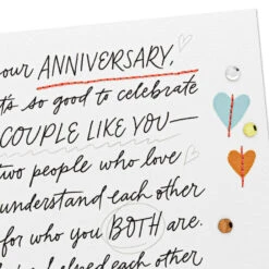 Hallmark Just By Being Together Anniversary Card For Couple -Hallmark Gift Shop Hearts and Handlettering Anniversary Card for Couple 859AVY3291 04