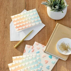 Hallmark Pastel Hearts And Scallops Assorted Blank Thank You Notes, Pack Of 50 -Hallmark Gift Shop Hearts and Scallops Blank Baby Thank You Notes Pack 3THK2186 06