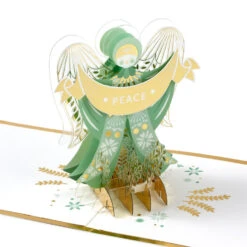 Hallmark Heavenly Peace Angel 3D Pop-Up Christmas Card