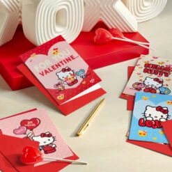 Hallmark Hello Kitty Happy Day Assorted Valentine's Day Cards, Pack Of 36 -Hallmark Gift Shop Hello Kitty Valentines Day Cards Assortment 5ETV1057 09