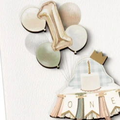 Hallmark Cutest One Around First Birthday Card -Hallmark Gift Shop High Chair and Balloons Signature Birthday Card 759LAD3132 04