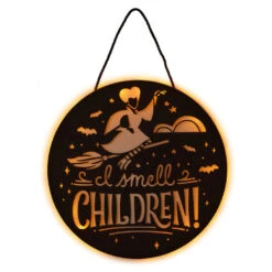 Hallmark Disney Hocus Pocus I Smell Children Porch Decor With Light -Hallmark Gift Shop Hocus Pocus LightUp Metal Door Sign 1HGN1526 03
