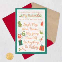 Hallmark Lucky In Love Christmas Card For Husband -Hallmark Gift Shop Holiday Icons Husband Christmas Card 699XZH2435 05