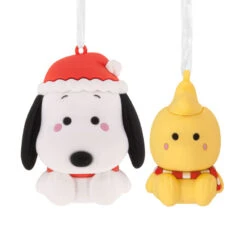 Better Together Peanuts® Holiday Snoopy And Woodstock Magnetic Hallmark Ornaments, Set Of 2