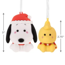 Better Together Peanuts® Holiday Snoopy And Woodstock Magnetic Hallmark Ornaments, Set Of 2 -Hallmark Gift Shop Holiday Snoopy Woodstock Christmas Ornaments 3HCM4074 04