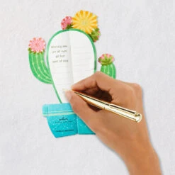 Hallmark All Sun, All Fun Flowering Cactus Honeycomb 3D Pop-Up Card -Hallmark Gift Shop Honeycomb Flowering Cactus 3D PopUp Plant Card 699WDR1241 09