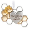 Hallmark Our Love Is Sweet Metal Ornament 2 Hallmark Our Love Is Sweet Metal Ornament -Hallmark Gift Shop Honeycomb and Heart Keepsake Ornament 1799QHX3027 01