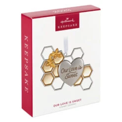 Hallmark Our Love Is Sweet Metal Ornament -Hallmark Gift Shop Honeycomb and Heart Keepsake Ornament 1799QHX3027 04
