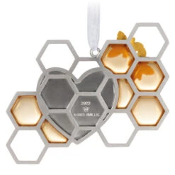 Hallmark Our Love Is Sweet Metal Ornament -Hallmark Gift Shop Honeycomb and Heart Keepsake Ornament 1799QHX3027 06