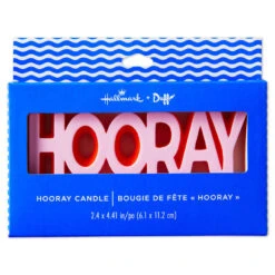 Hallmark "Hooray" Pink Candle -Hallmark Gift Shop Hooray Pink and Orange Cake Candle 3CPP1219 05