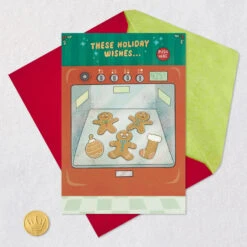 Hallmark Warm Holiday Wishes Funny Musical Pop-Up Christmas Card With Light -Hallmark Gift Shop Hot Cookies in Oven Funny PopUp Christmas Card 899XOC1034 07