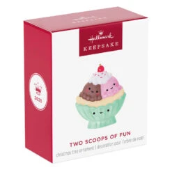 Hallmark Mini Two Scoops Of Fun Ornament, 0.75" -Hallmark Gift Shop Ice Cream Banana Split Keepsake Ornament 5QXM9465 08