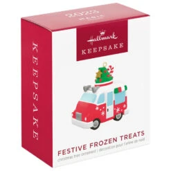 Hallmark Mini Festive Frozen Treats Ornament With Sound, 1.35" -Hallmark Gift Shop Ice Cream Truck Keepsake Ornament 1299QXM9199 04