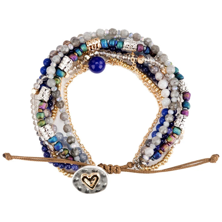 Indigo Beaded Love Bracelet 3 Indigo Beaded Love Bracelet