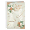 Hallmark Here's To All The Happiness Ahead For You Wedding Card -Hallmark Gift Shop Ivory Drape With Flowers Wedding Card 799W4051 01