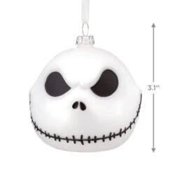 Disney Tim Burton's The Nightmare Before Christmas Jack Skellington Blown Glass Hallmark Ornament -Hallmark Gift Shop Jack Skellington Glass Christmas Ornament 3HCM1054 04