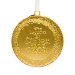 Disney Tim Burton's The Nightmare Before Christmas Jack Skellington On Moon Metal Hallmark Ornament -Hallmark Gift Shop Jack Skellington Gold Moon Christmas Ornament 3HCM4748 07